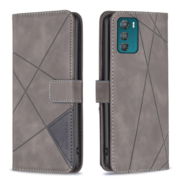 For Motorola Moto G42 4G Magnetic Buckle Rhombus Texture Leather Phone Case