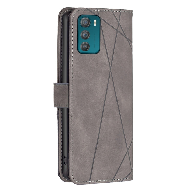 For Motorola Moto G42 4G Magnetic Buckle Rhombus Texture Leather Phone Case