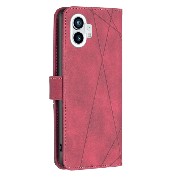 For Nothing Phone 1 Magnetic Buckle Rhombus Texture Leather Phone Case