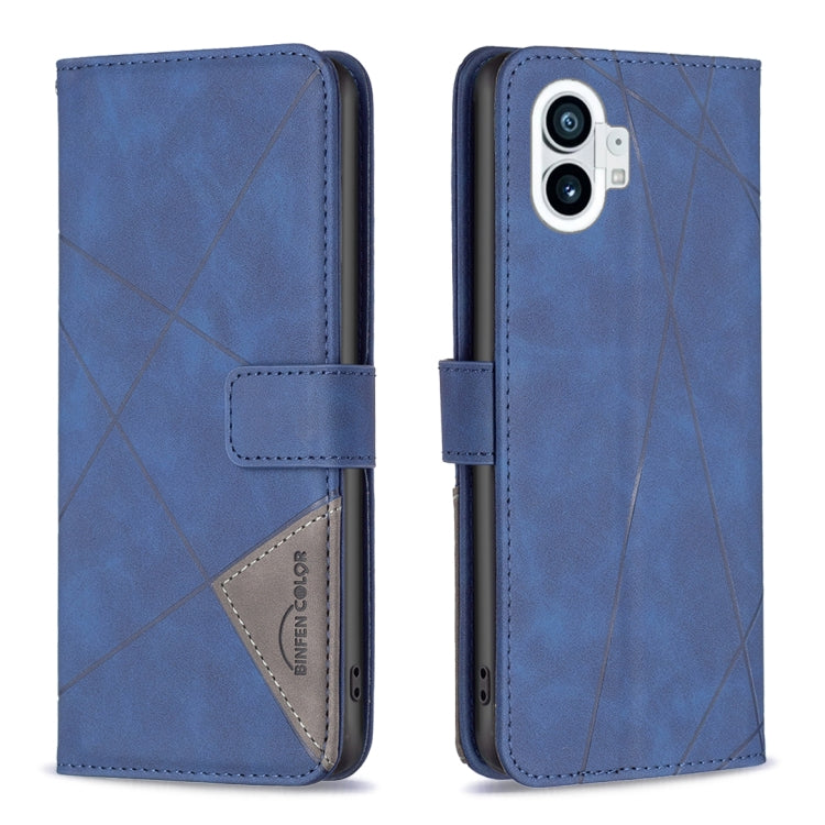 For Nothing Phone 1 Magnetic Buckle Rhombus Texture Leather Phone Case