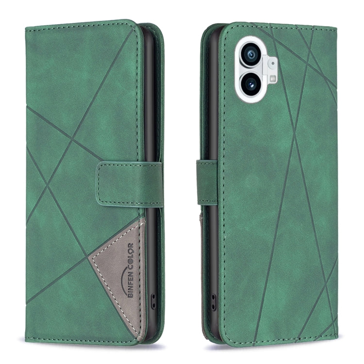 For Nothing Phone 1 Magnetic Buckle Rhombus Texture Leather Phone Case