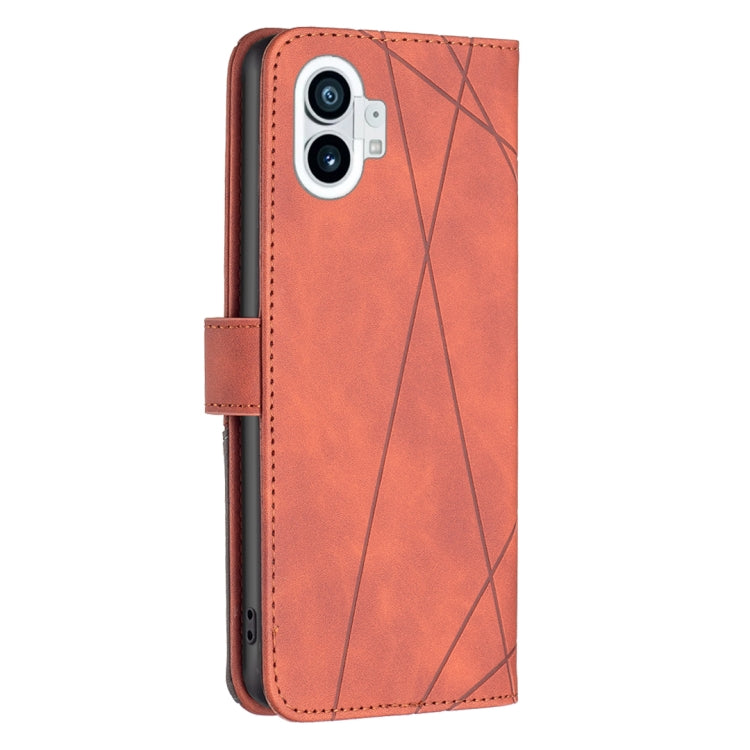 For Nothing Phone 1 Magnetic Buckle Rhombus Texture Leather Phone Case