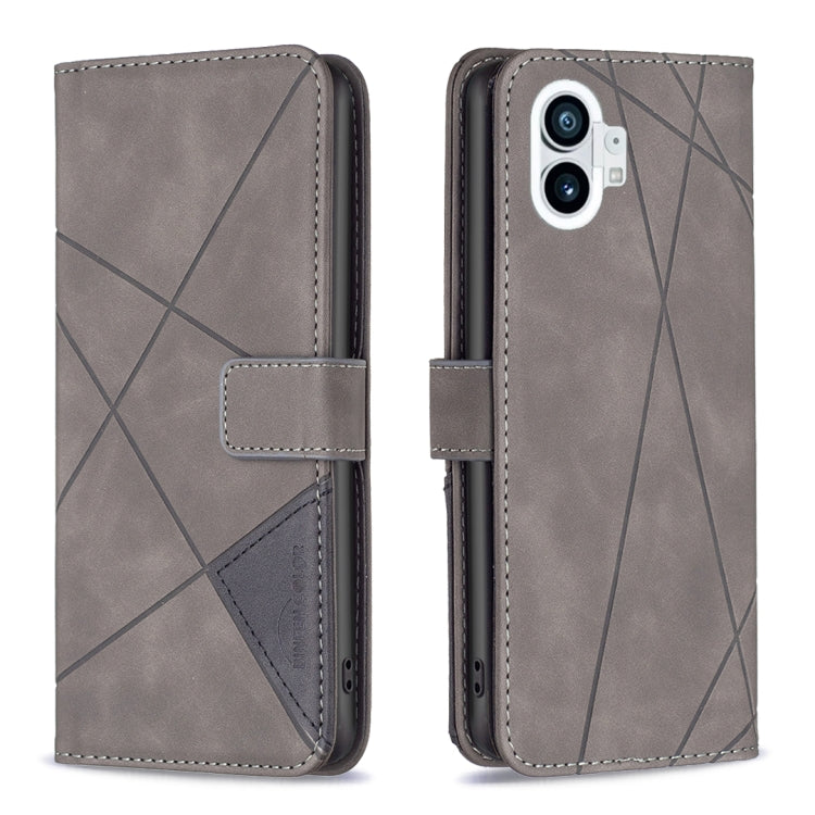 For Nothing Phone 1 Magnetic Buckle Rhombus Texture Leather Phone Case