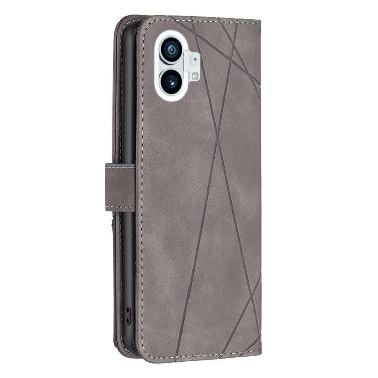 For Nothing Phone 1 Magnetic Buckle Rhombus Texture Leather Phone Case