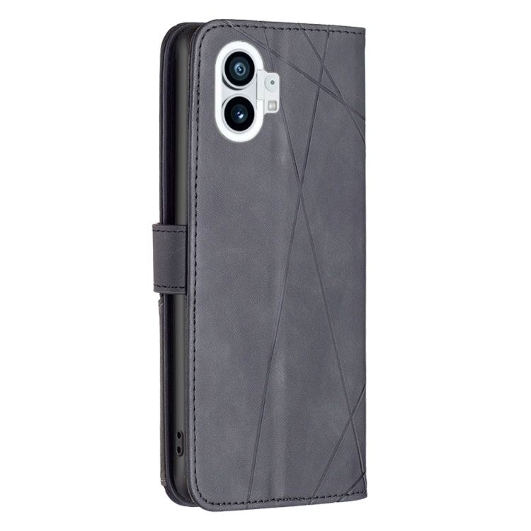For Nothing Phone 1 Magnetic Buckle Rhombus Texture Leather Phone Case
