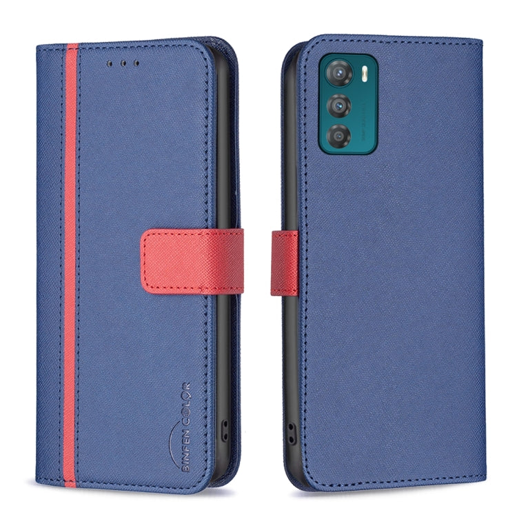 For Motorola Moto G42 4G BF13 Color Matching Cross Texture Leather Phone Case