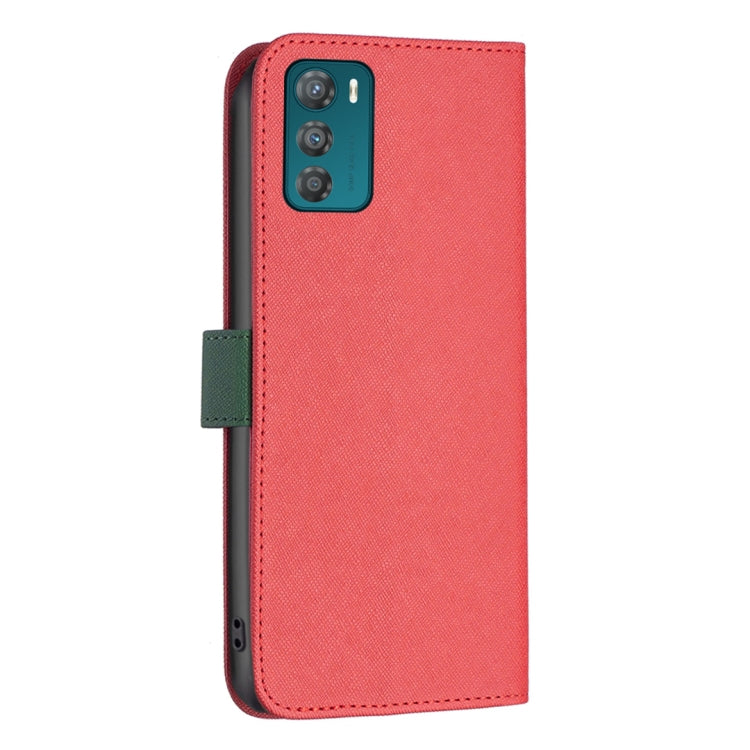 For Motorola Moto G42 4G BF13 Color Matching Cross Texture Leather Phone Case