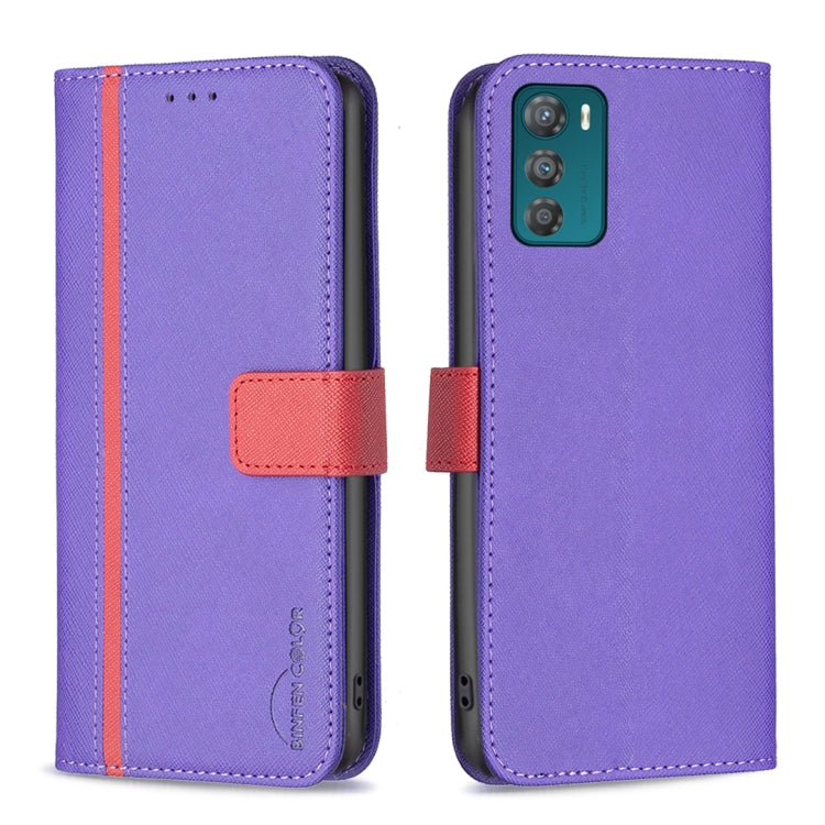 For Motorola Moto G42 4G BF13 Color Matching Cross Texture Leather Phone Case
