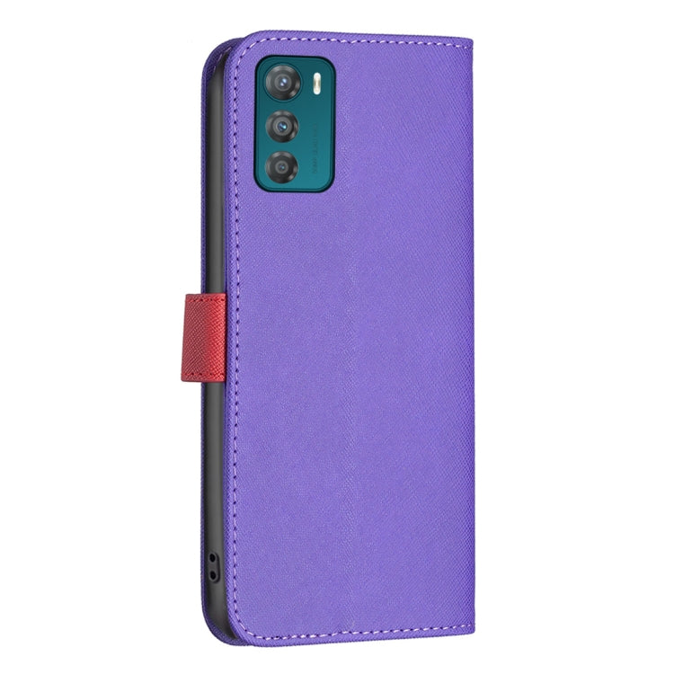 For Motorola Moto G42 4G BF13 Color Matching Cross Texture Leather Phone Case
