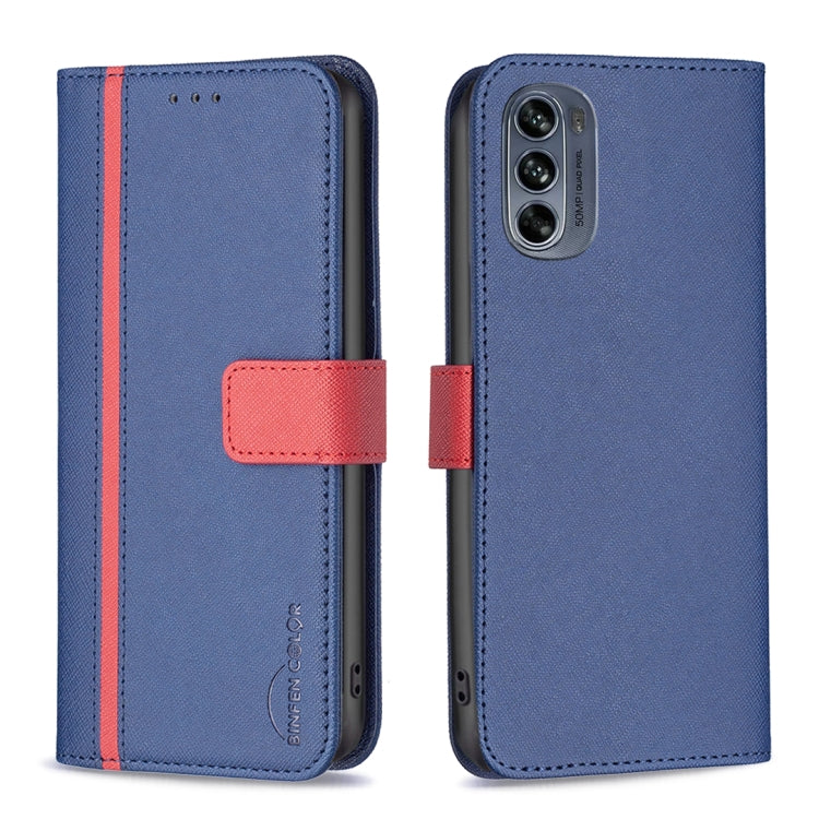 For Motorola Moto G62 BF13 Color Matching Cross Texture Leather Phone Case