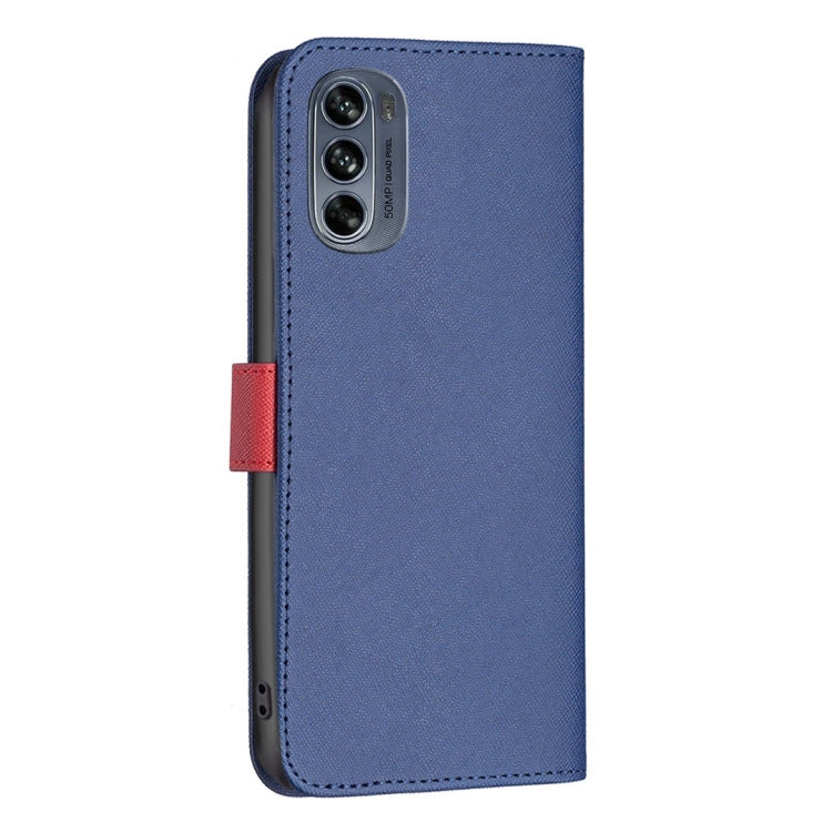 For Motorola Moto G62 BF13 Color Matching Cross Texture Leather Phone Case