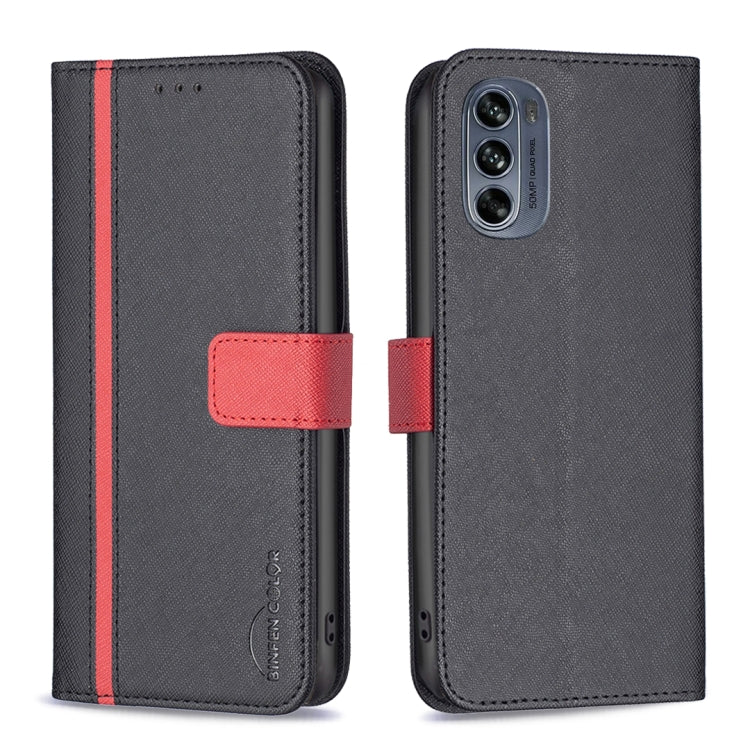 For Motorola Moto G62 BF13 Color Matching Cross Texture Leather Phone Case