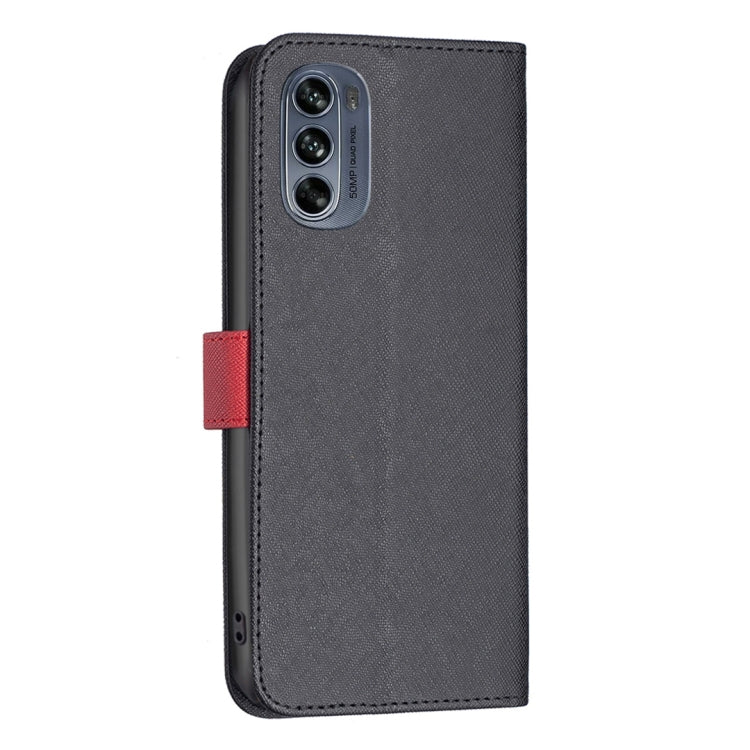 For Motorola Moto G62 BF13 Color Matching Cross Texture Leather Phone Case