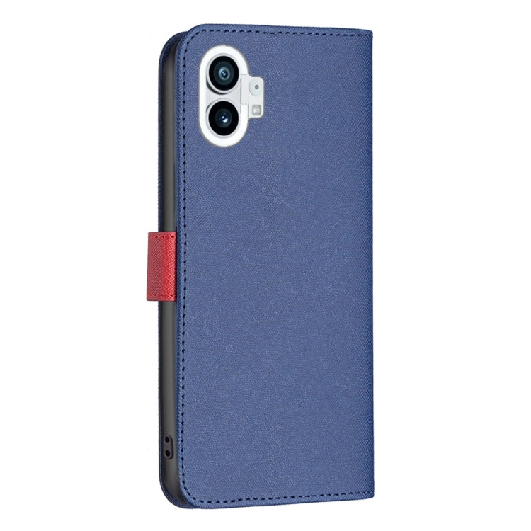 For Nothing Phone 1 BF13 Color Matching Cross Texture Leather Phone Case