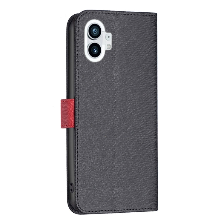 For Nothing Phone 1 BF13 Color Matching Cross Texture Leather Phone Case