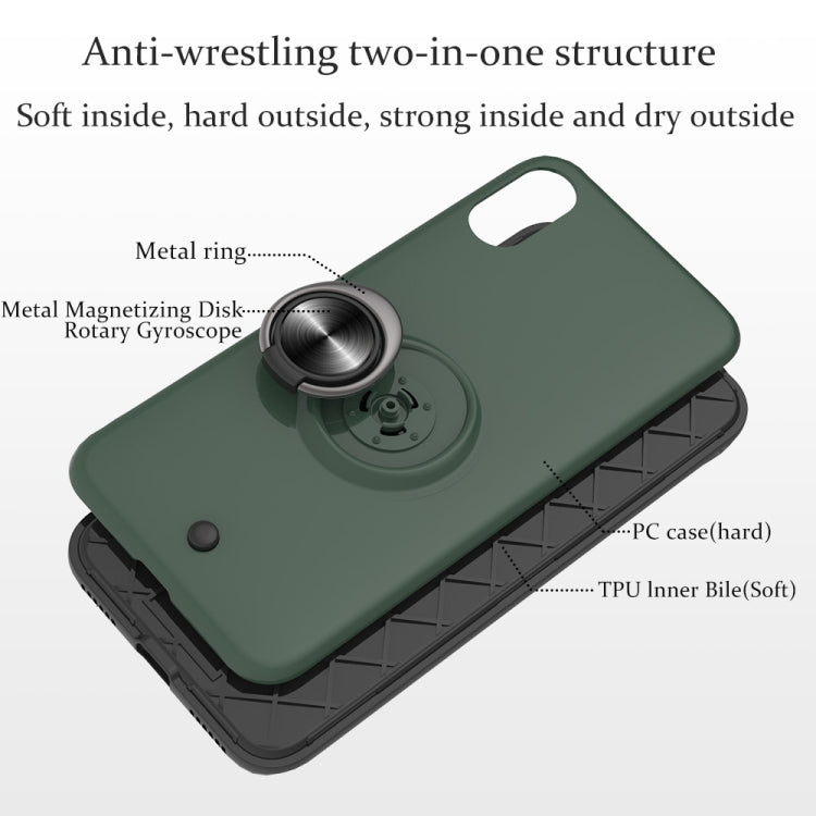For Huawei Y6 Pro 2019 2 In 1 PC + TPU Protective Case with 360 Degrees Rotating Ring Holder