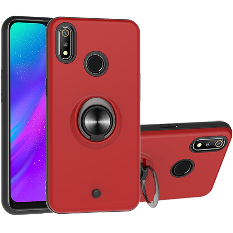 For OPPO Realme 3 2 In 1 PC + TPU Protective Case with 360 Degrees Rotating Ring Holder