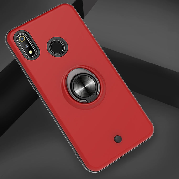 For OPPO Realme 3 2 In 1 PC + TPU Protective Case with 360 Degrees Rotating Ring Holder