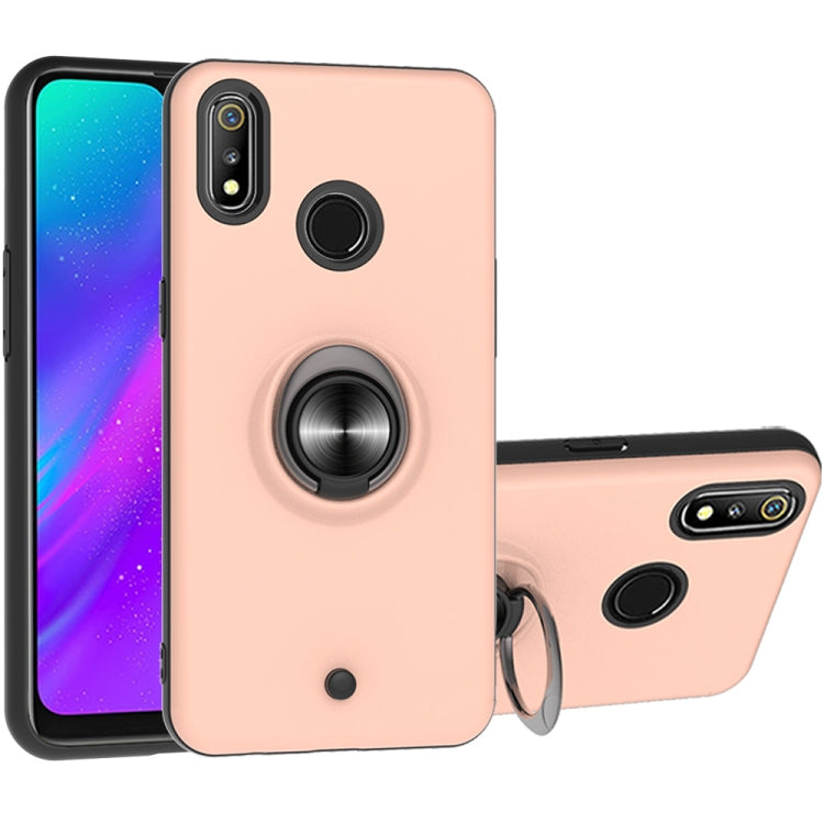For OPPO Realme 3 2 In 1 PC + TPU Protective Case with 360 Degrees Rotating Ring Holder