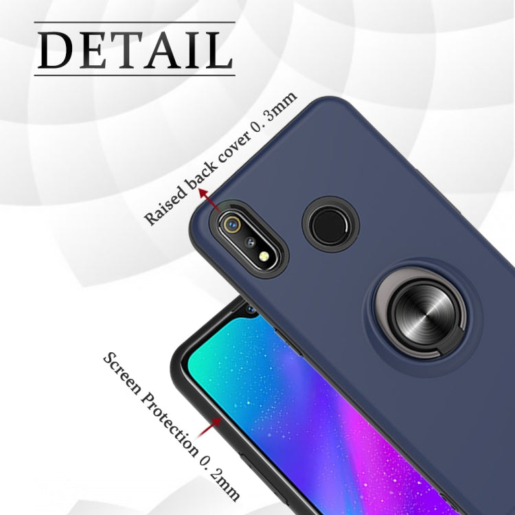 For OPPO Realme 3 2 In 1 PC + TPU Protective Case with 360 Degrees Rotating Ring Holder