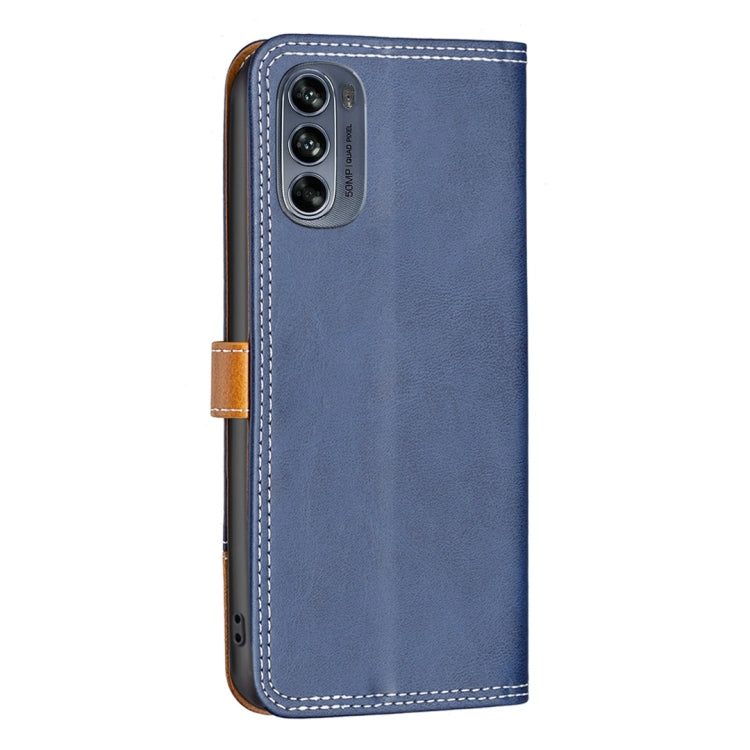 For Motorola Moto G62 Color Matching Double Sewing Thread Leather Phone Case