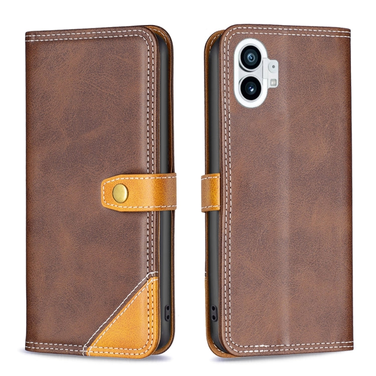 For Nothing Phone 1 Color Matching Double Sewing Thread Leather Phone Case