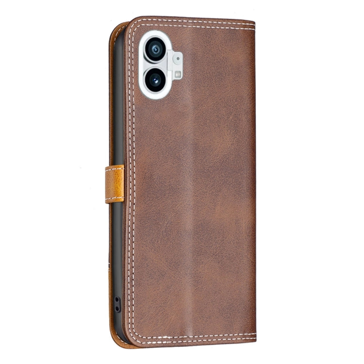 For Nothing Phone 1 Color Matching Double Sewing Thread Leather Phone Case