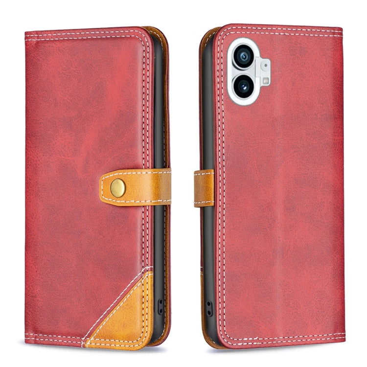 For Nothing Phone 1 Color Matching Double Sewing Thread Leather Phone Case