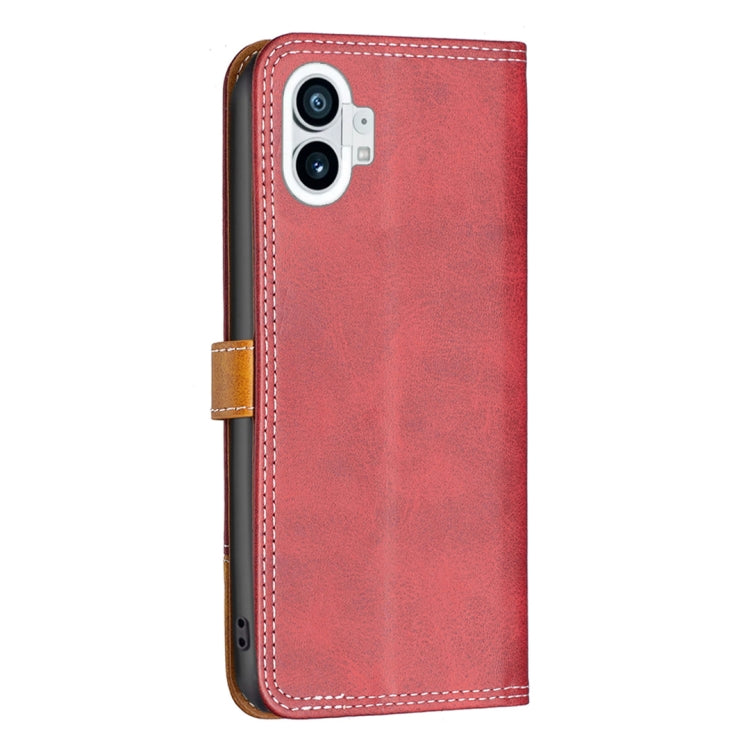 For Nothing Phone 1 Color Matching Double Sewing Thread Leather Phone Case