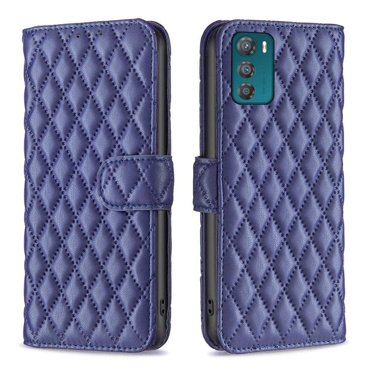 For Motorola Moto G42 4G Diamond Lattice Wallet Leather Flip Phone Case