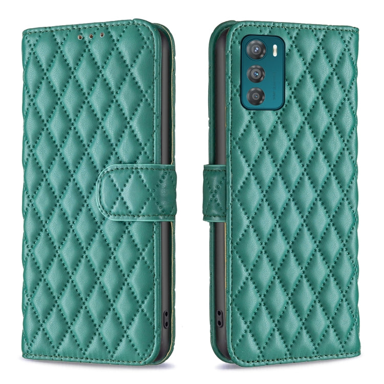 For Motorola Moto G42 4G Diamond Lattice Wallet Leather Flip Phone Case