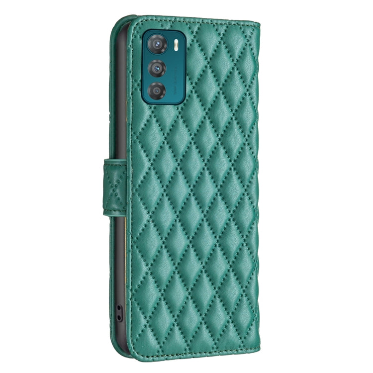For Motorola Moto G42 4G Diamond Lattice Wallet Leather Flip Phone Case