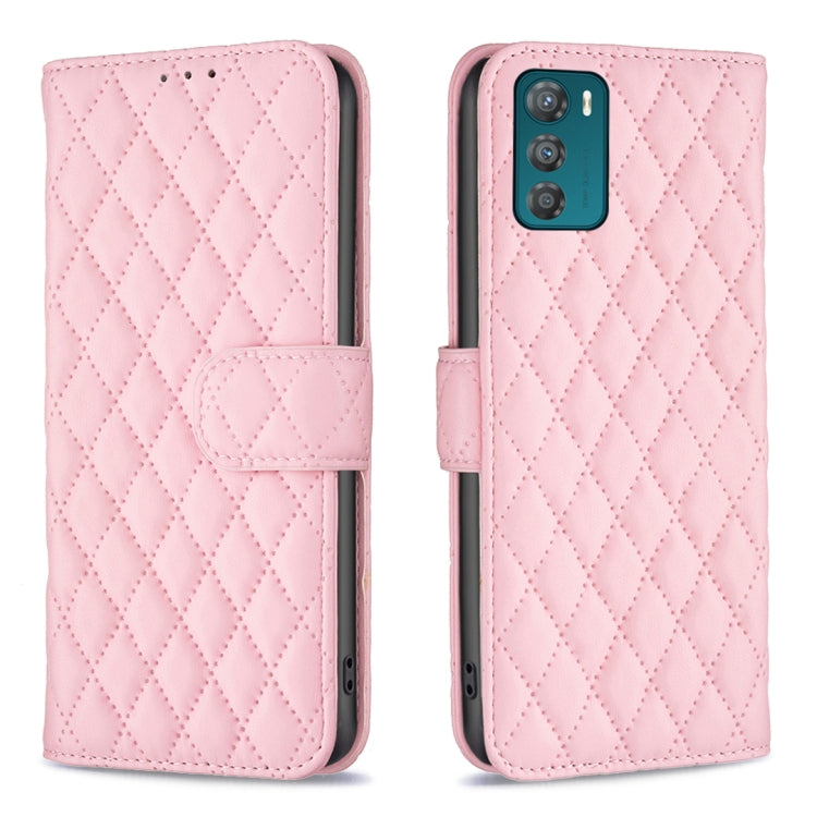 For Motorola Moto G42 4G Diamond Lattice Wallet Leather Flip Phone Case