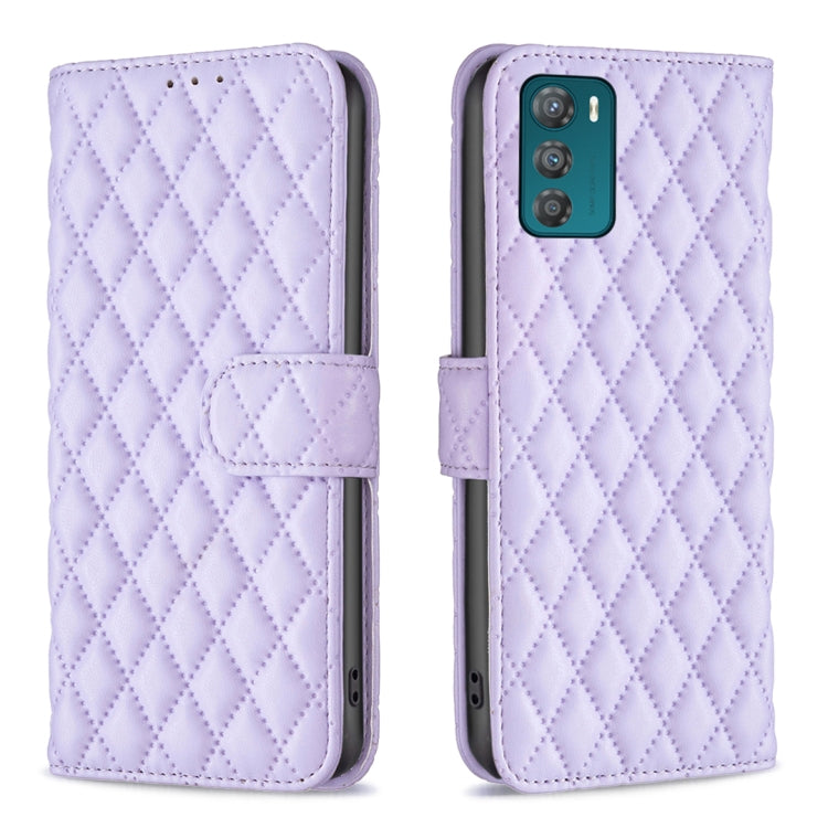 For Motorola Moto G42 4G Diamond Lattice Wallet Leather Flip Phone Case