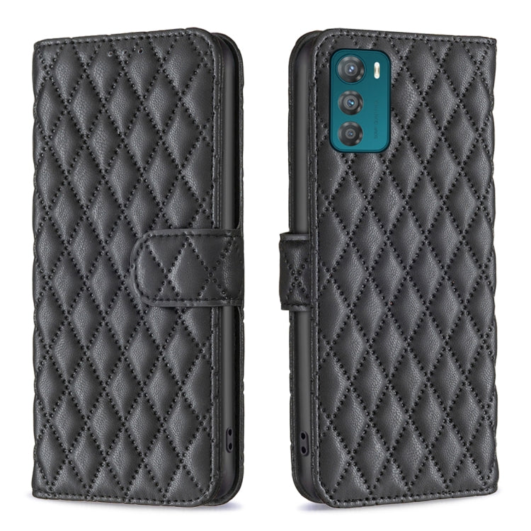 For Motorola Moto G42 4G Diamond Lattice Wallet Leather Flip Phone Case