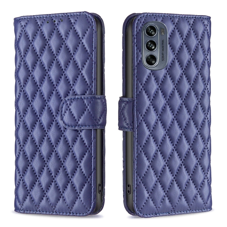 For Motorola Moto G62 Diamond Lattice Wallet Leather Flip Phone Case