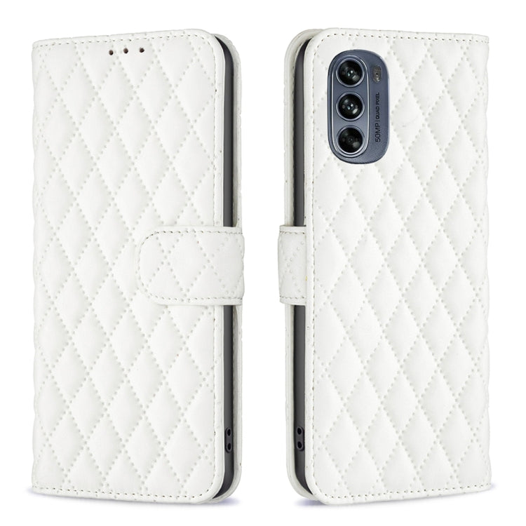 For Motorola Moto G62 Diamond Lattice Wallet Leather Flip Phone Case