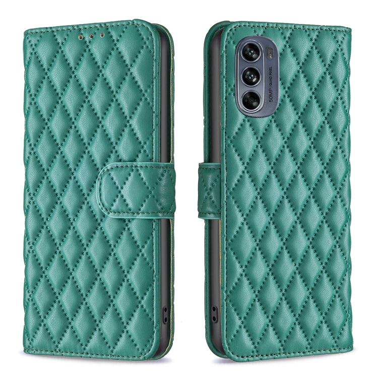 For Motorola Moto G62 Diamond Lattice Wallet Leather Flip Phone Case