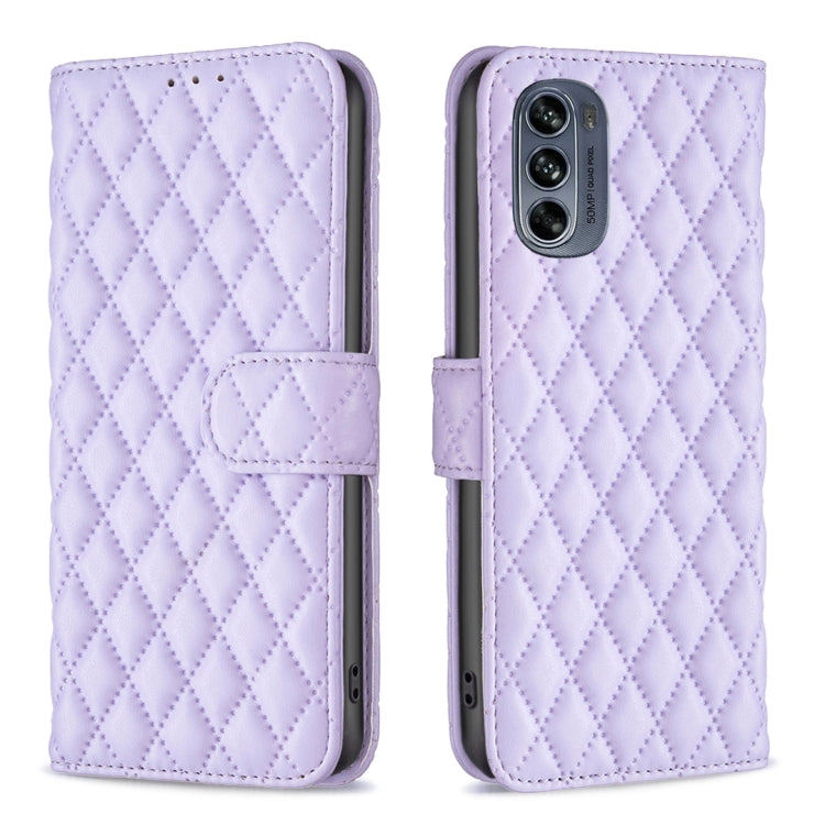 For Motorola Moto G62 Diamond Lattice Wallet Leather Flip Phone Case