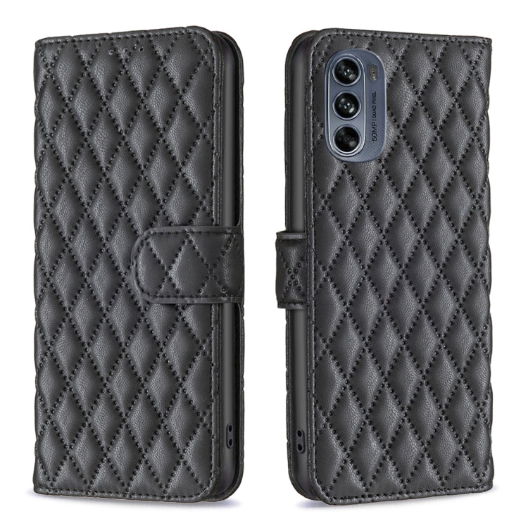 For Motorola Moto G62 Diamond Lattice Wallet Leather Flip Phone Case