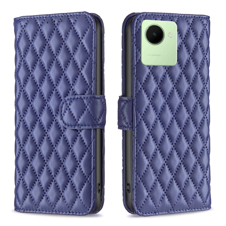 For Realme C30 Diamond Lattice Wallet Leather Flip Phone Case