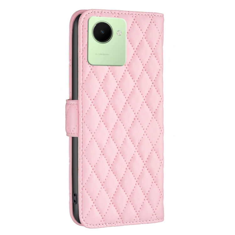 For Realme C30 Diamond Lattice Wallet Leather Flip Phone Case
