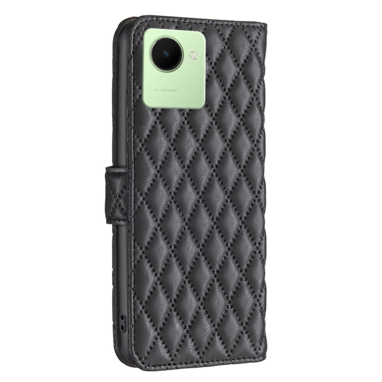 For Realme C30 Diamond Lattice Wallet Leather Flip Phone Case