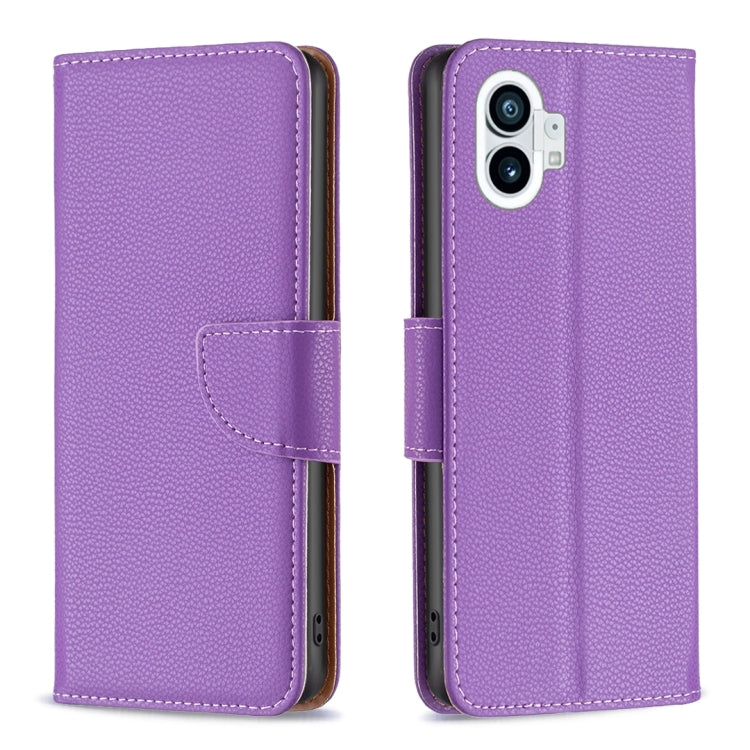 For Nothing Phone 1 Litchi Texture Pure Color Leather Phone Case
