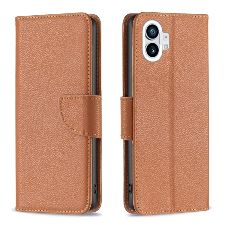 For Nothing Phone 1 Litchi Texture Pure Color Leather Phone Case