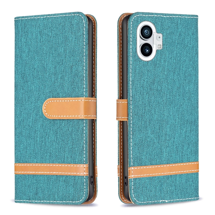 For Nothing Phone 1 Color Matching Denim Texture Leather Phone Case