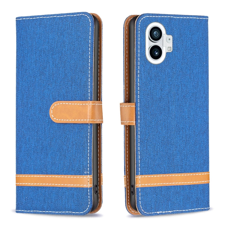 For Nothing Phone 1 Color Matching Denim Texture Leather Phone Case