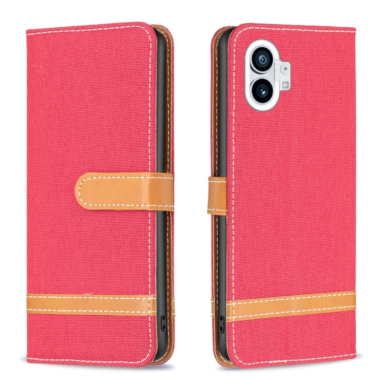 For Nothing Phone 1 Color Matching Denim Texture Leather Phone Case