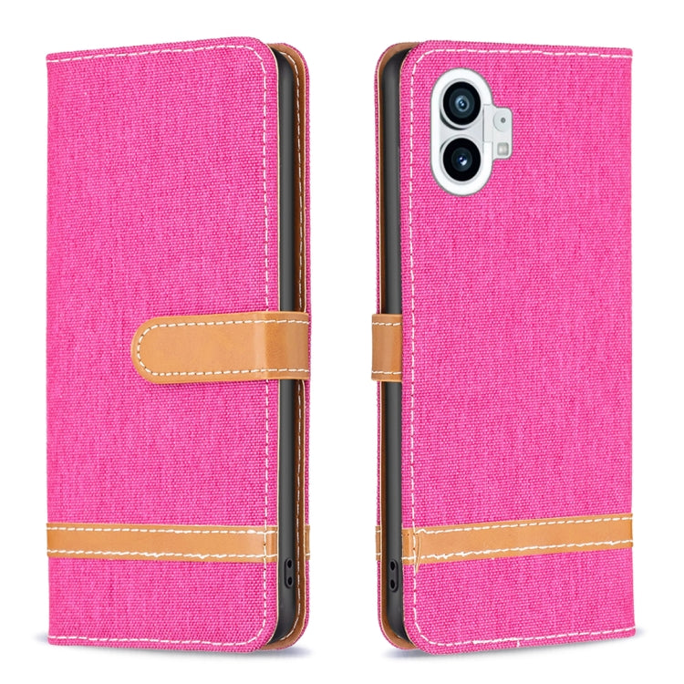 For Nothing Phone 1 Color Matching Denim Texture Leather Phone Case