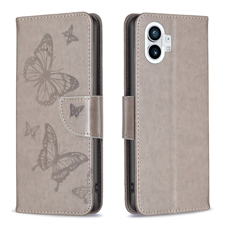 For Nothing Phone 1 Two Butterflies Embossing Leather Phone Case